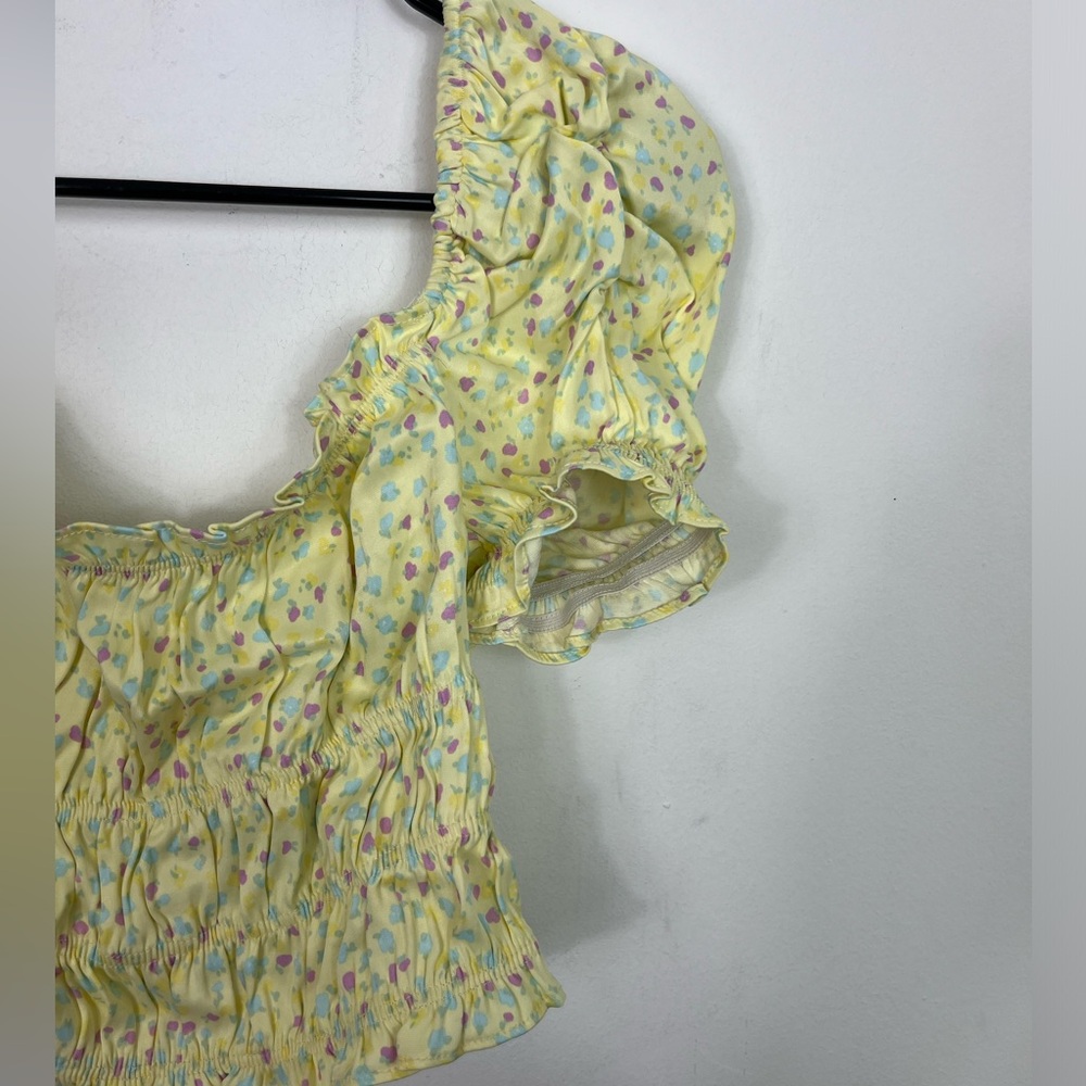 Zara Satin Balloon Sleeve Crop Top Sz XS‎ - Picture 2 of 8